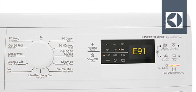 Lỗi E91 máy giặt Electrolux là lỗi gì?