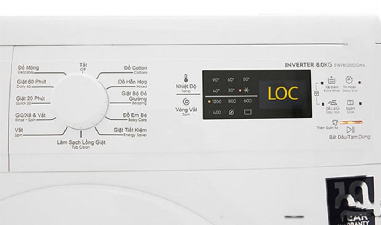 Máy giặt Electrolux báo lỗi LOC là gì?