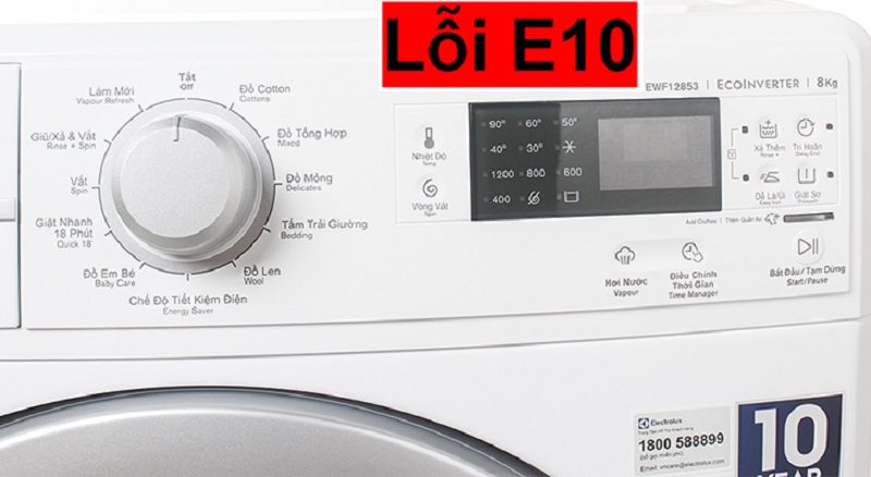 Dấu hiệu nhận biết máy giặt Electrolux báo lỗi E10 là gì?